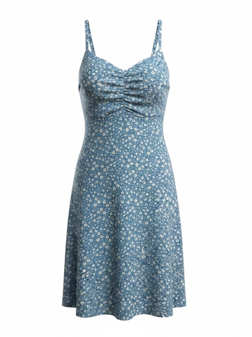 torrid Blue Floral Ruched Bust Spaghetti-Strap Chemise